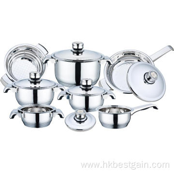 12 Pieces Stainless Steel Wide Edge Cookware Set
